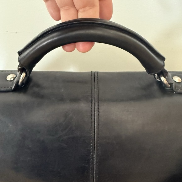 Coach Thompson Executive Black Leather Laptop Bag Briefcase Attache 6455 - Picture 11 of 16